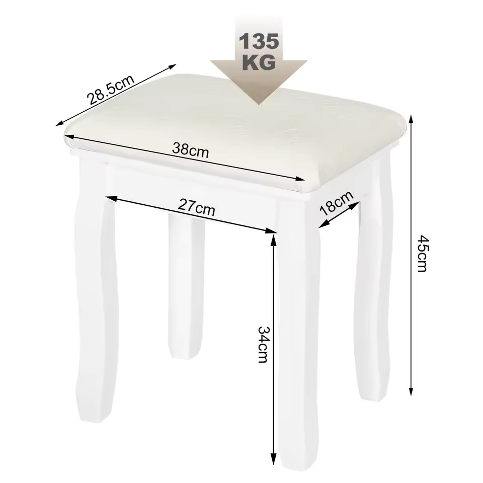 Tabouret pour Coiffeuse Blanc