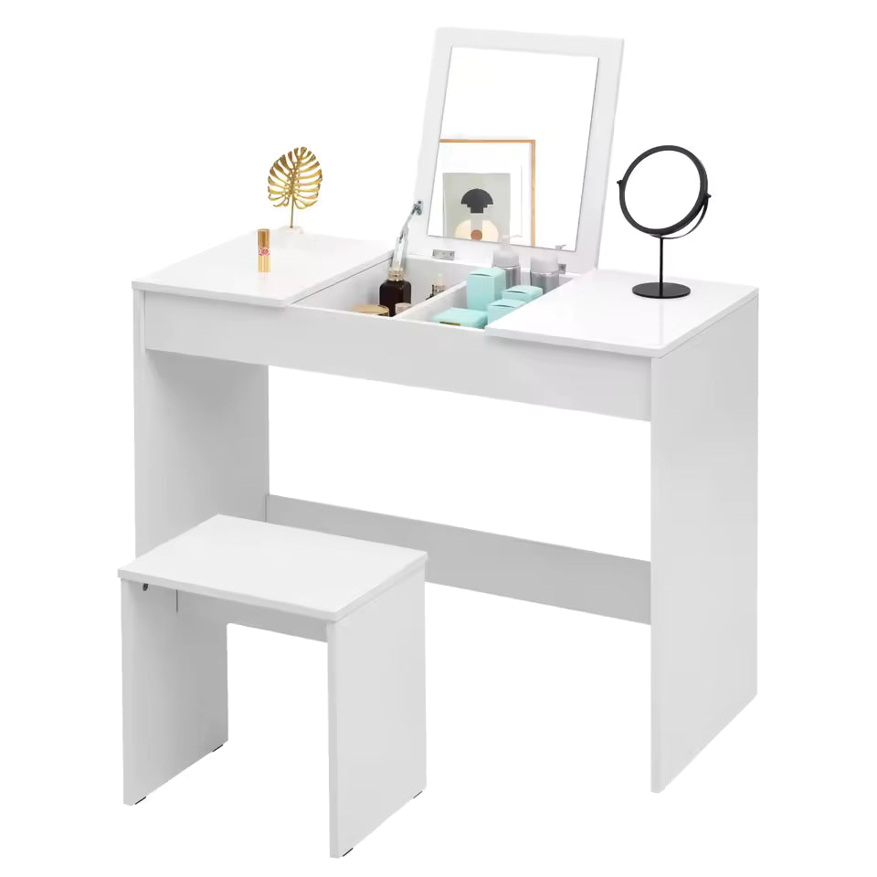 Meuble Coiffeuse avec Miroir Intégré - Lydie