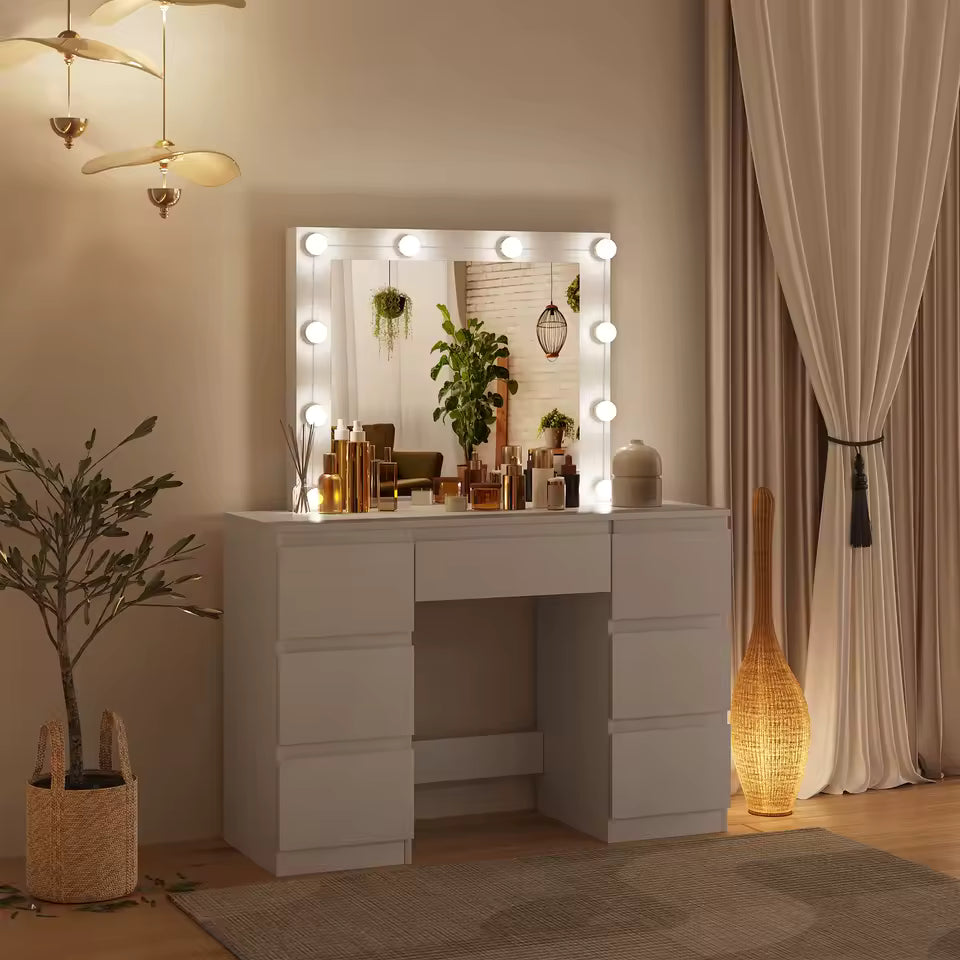 Meuble Coiffeuse avec éclairage LED - Elise