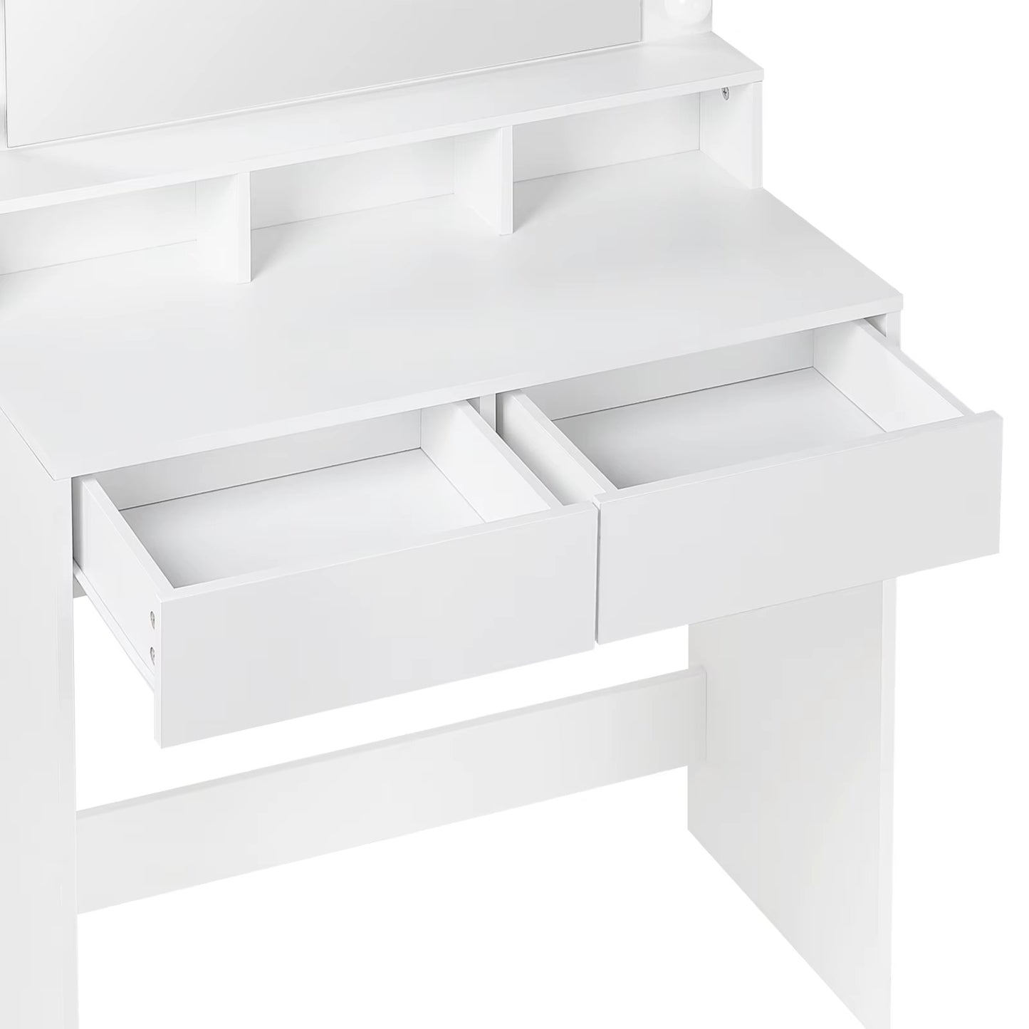 Meuble Coiffeuse avec Ampoules LED et Miroir - Melanie