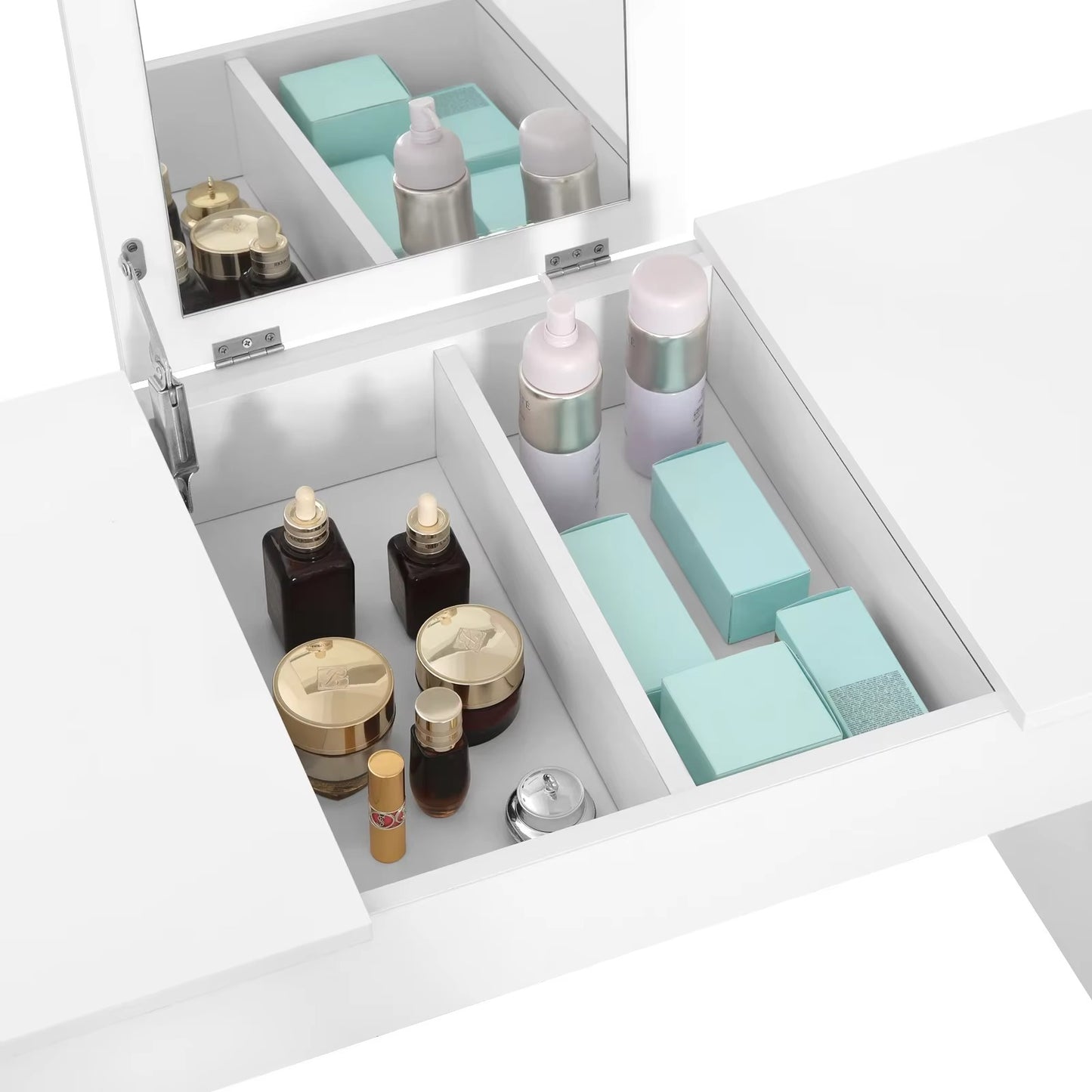 Meuble Coiffeuse avec Miroir Intégré - Lydie